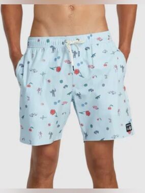 RVCA boys swim board shorts L 14